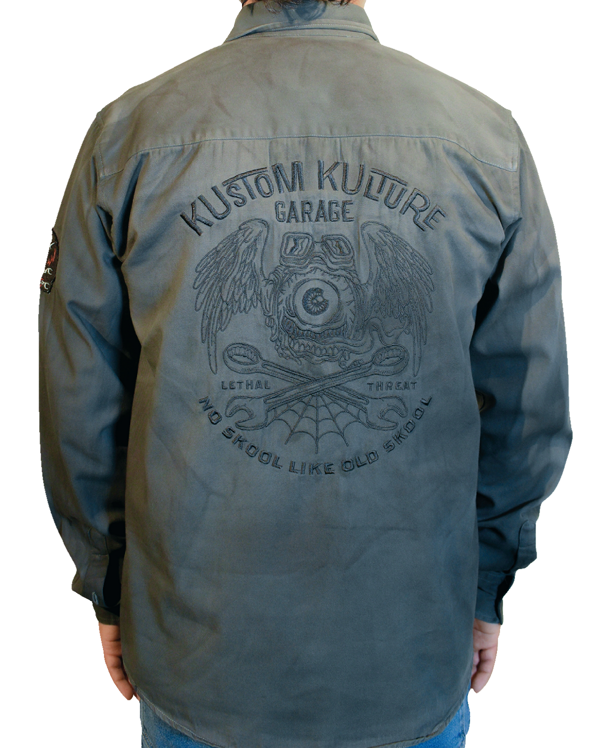 LETHAL THREAT Kustom Kulture Flying Eyeball Long-Sleeve Shirt - Gray - Medium MG60133M