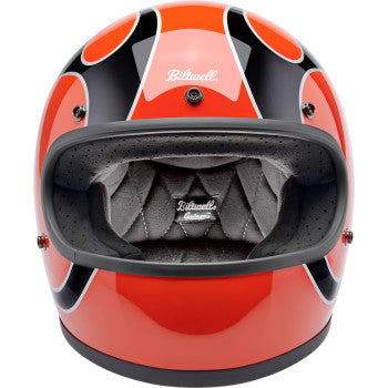 BILTWELL Gringo Helmet - Flames - Competition Orange - 2XL 1002-593-506