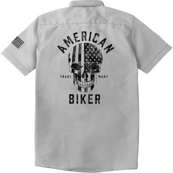 American Biker Biker Sam Contrast Stitch Shop Shirt - Gray/Black - XL ABBSAM17ST8SBXR