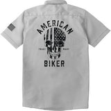 American Biker Biker Sam Contrast Stitch Shop Shirt - Gray/Black - Small ABBSAM17ST8SBSR