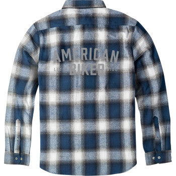 American Biker American Biker Mr Piston Flannel Shirt - Blue - Medium ABBPISTON02ST61BLMR