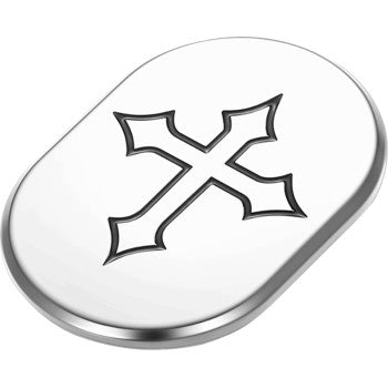FIGURATI DESIGNS Antenna Cover - Left Rear Fender - Cross - Chrome FD41-AC-SS-LT