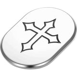 FIGURATI DESIGNS Antenna Cover - Left Rear Fender - Cross - Chrome FD41-AC-SS-LT