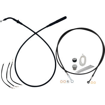 FAT BAGGERS INC. EZ Install Kit - 12" Handlebars - Upper Clutch - Full Length - Black 249012-B