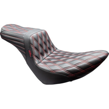 LE PERA Tailwhip Seat - Black - Double Diamond - Red Stitch - FX/FL '18-'25 LYR-580DD-R01