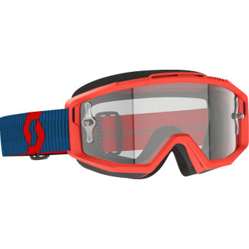 SCOTT Split OTG Goggle - Dark Blue/Neon Red - Clear Works Lens 285537-7698113