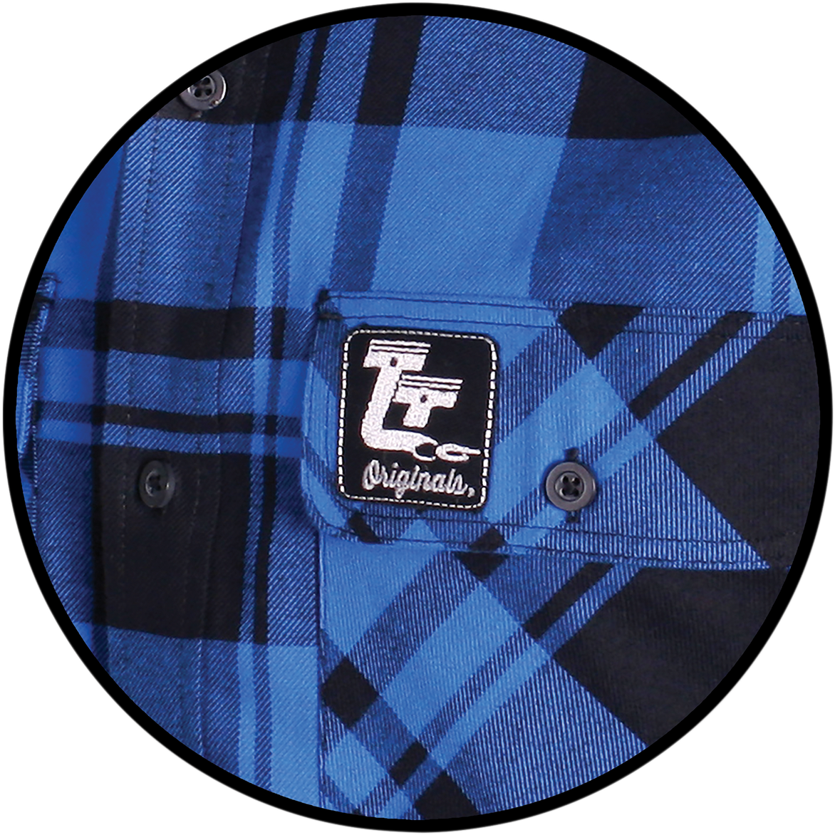THROTTLE THREADS Long-Sleeve Flannel Shirt - Blue/Black - 2XL TT635S68BL2R