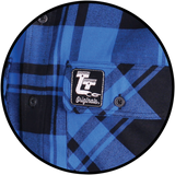 THROTTLE THREADS Long-Sleeve Flannel Shirt - Blue/Black - Medium TT635S68BLMR