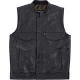 THRASHIN SUPPLY CO. Mulholland Leather Riding Vest - Black - 3XL TMJ-14-13