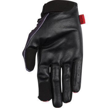 THRASHIN SUPPLY CO. Stealth Leather Palm Flame Gloves - Red - Large SV1-21-10
