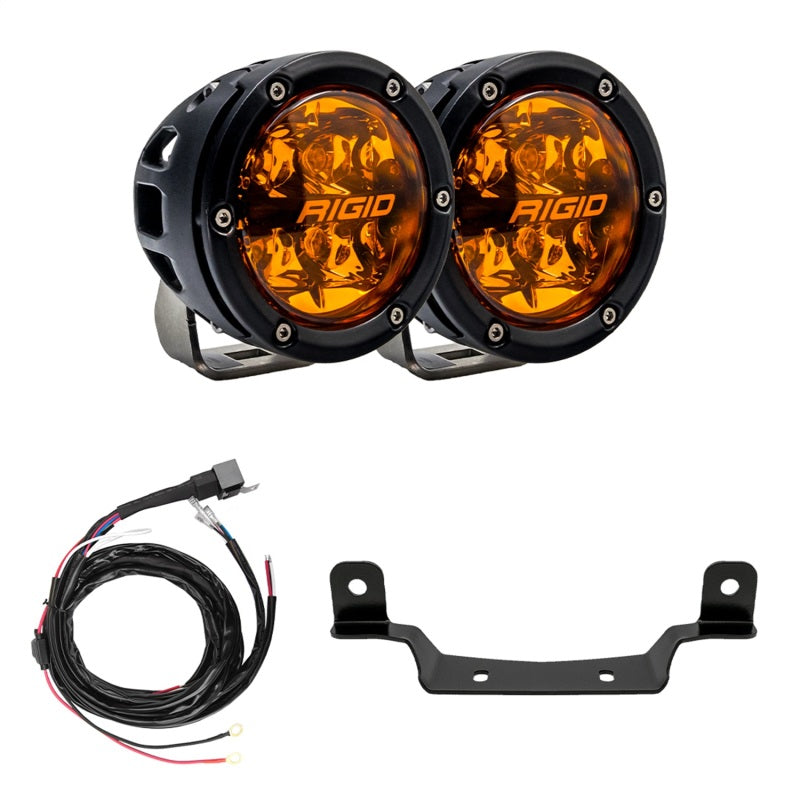 Rigid Industries 2017+ Polaris Pro R/Turbo R Revolve Amber PRO A-Pillar Light Kit 41652