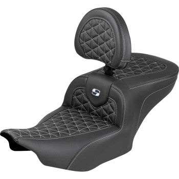 SADDLEMEN Seat Roadsofa Sr Br Slvr Stitch 823-07-210B5