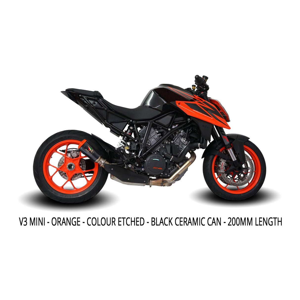 Austin Racing V3 BLACK 200mm ORANGE TIP    SLIP-ON 2014 - 2019 KTM SUPERDUKE 1290 R & 2016 - 2023 GT  AR52
