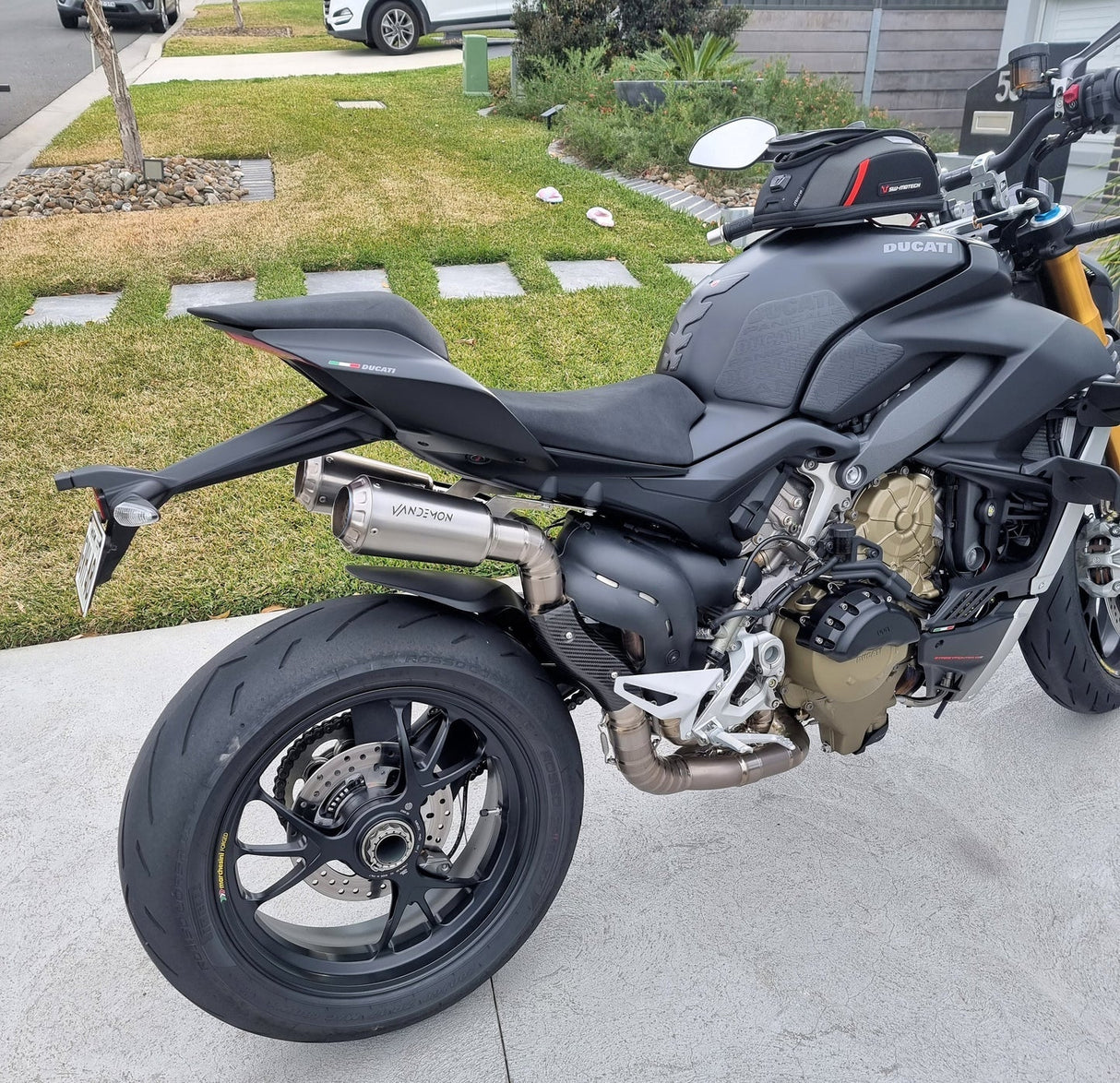 Vandemon  Ducati Panigale & Streetfighter V4 Titanium High Mount 3/4 Slip-On 2022-2024  DUCV4SFTIMUFHMB VA-35