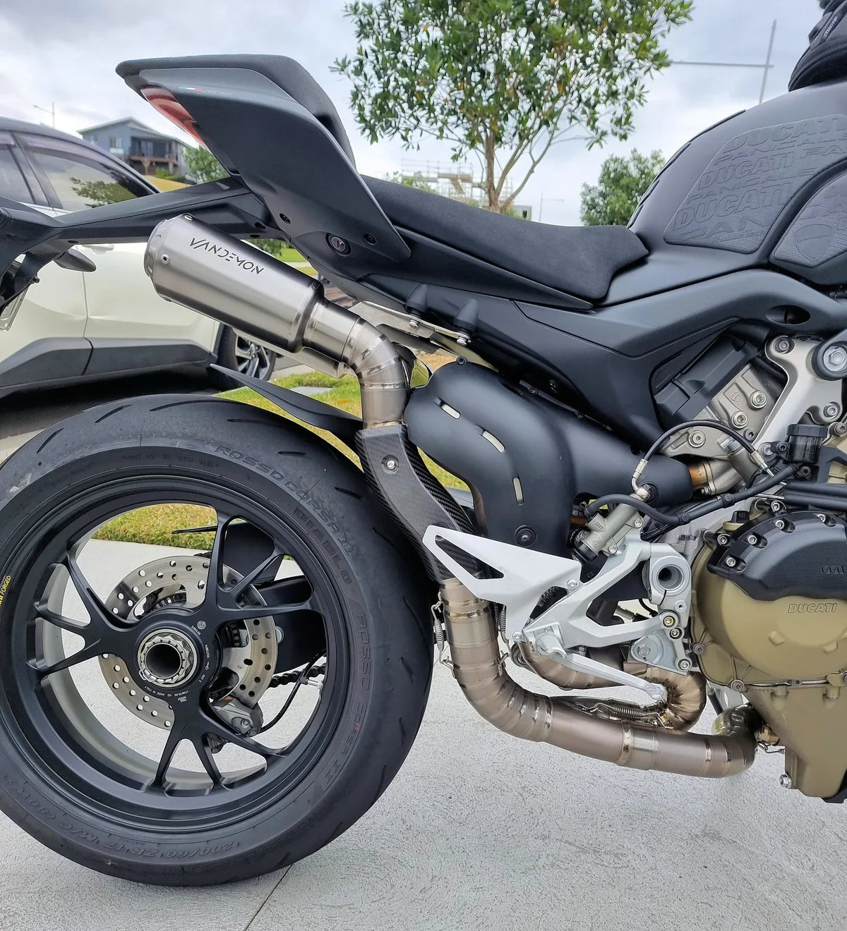 Vandemon Ducati Panigale & Streetfighter V4 Titanium High Mount 3/4 Slip-On 2018-21 DUCV4SFTIMUFHMA VA-120
