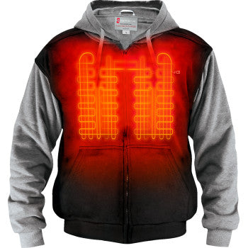 GERBING HEATED CLOTHING 7 V Battery Heated Hoodie - Black - Small GERHDY7VUNIBLKS