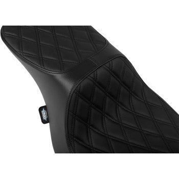 DRAG SPECIALTIES Predator 2-Up Seat - Vinyl - Double Diamond Black Stitch - w/o Backrest - FLTR/FLHX '23-'24 0801-1948