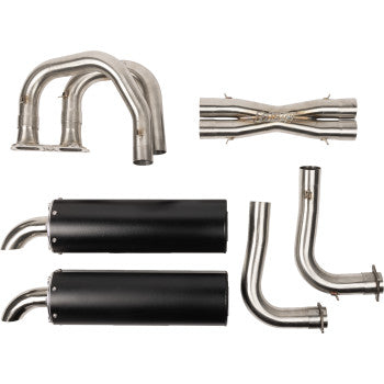 TRINITY RACING Full Dual Exhaust System - Black - RZR XP 1000 TR-4190D-BK