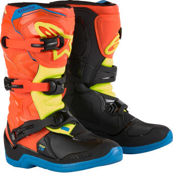 ALPINESTARS Youth Tech3S Boots - Orange/Blue/Yellow/Black - US 6 2014024-4755-6