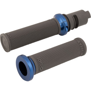 ODI Ruffian Lock-On Street Grips - CVO - Graphite/Blue V30HTCH-U