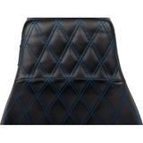 LE PERA Tailwhip Daddy Long Legs Seat - Blue Double Diamond Stitch - FLH/FLT '23-'24 LV-587DLDD-BE01