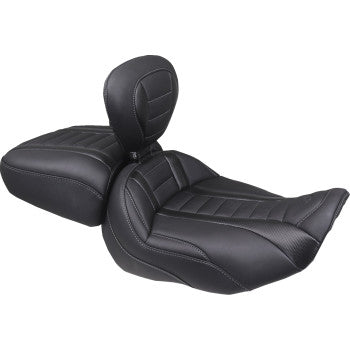 MUSTANG Deluxe Passenger Seat - Wide - Gunmetal Stitch - FLT/FLH '23-'25 88420GM
