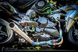 Vandemon Brushed Titanium Exhaust System Ninja H2 & H2R 2015-26 KAWAH2TICSBRUEXHD VA-2