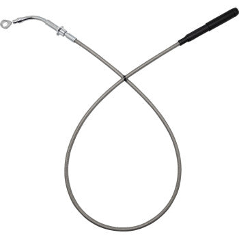 FAT BAGGERS INC. EZ Install Upper Clutch Cable - FLH/FLT - +4" - Braided Stainless Steel/Chrome 118004-C