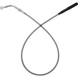 FAT BAGGERS INC. EZ Install Upper Clutch Cable - FLH/FLT - +4" - Braided Stainless Steel/Chrome 118004-C