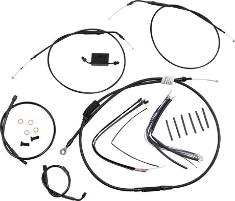 BURLY BRAND Handlebar Cable and Brake Line Kit - Extended - Sportsters - 14" T-Bar Handlebars - ABS B30-1267