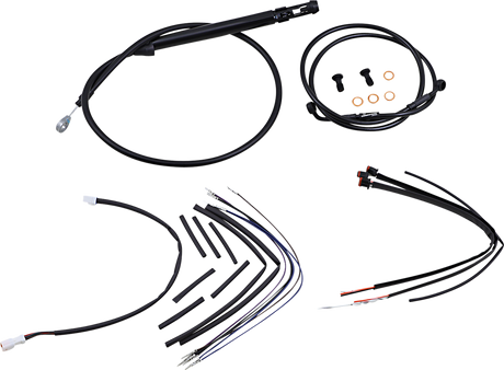 BURLY BRAND Cable Kit - Jail Bar - 12" Handlebars - Black Vinyl B30-1257