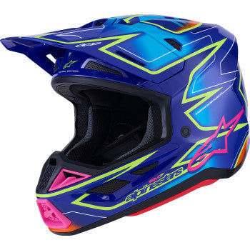 ALPINESTARS SM7 Helmet - Cast - Gloss/Blue/Pink/Yellow Fluo - 2XL 8302626-7254-XXL