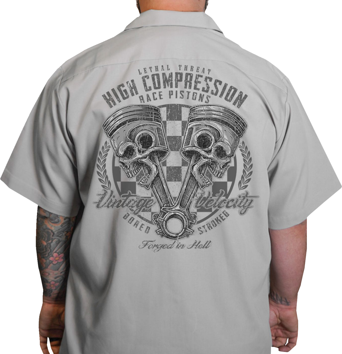 LETHAL THREAT High Compression Pistons Shop Shirt - Gray - XL DG60163XL