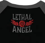 LETHAL THREAT Women's Fast & Fearless Raglan Sleeve Shirt - Black/Gray - XL LA70203XL