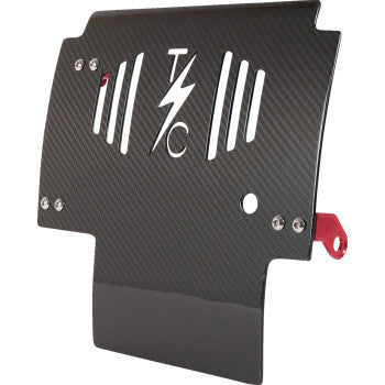 THRASHIN SUPPLY CO. Skid Plate - Carbon Fiber/Gloss - With Red Brackets - FLHX/FLTRX  TSC-3034-2