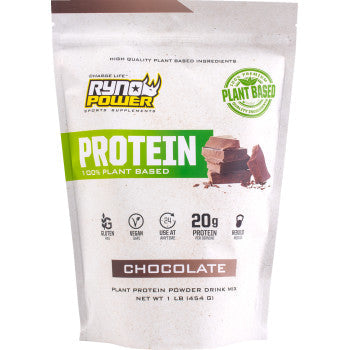 RYNO POWER Plant-Based Protein Powder - Chocolate - 1 lb - 10 Servings 1LB-PLNT-CHOC