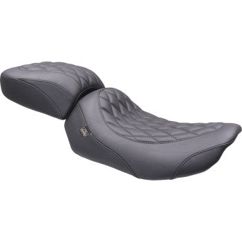 MUSTANG Wide Tripper™ Seat - Solo - Dark Brown/Black Stitching - FLT/FLH '23-'25 89503