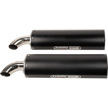 TRINITY RACING Full Dual Exhaust System - Black - RZR XP 1000 TR-4190D-BK