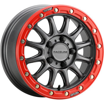 RACELINE WHEELS Wheel - Alpha - Front/Rear - Gun Metal/with Red Ring - 15x7 - 4/137 - +10 mm A14GR-57037+10