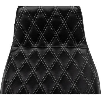 LE PERA Tailwhip Daddy Long Legs Seat - Gray Double Diamond Stitch - FLH/FLT '23-'24 LV-587DLDD-GY01