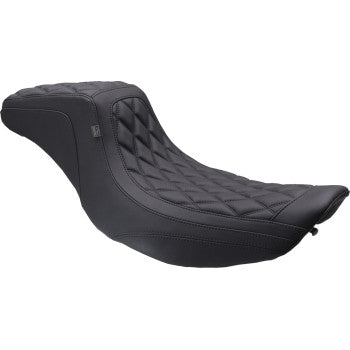 MUSTANG One Piece 2-Up Squareback Seat - Double Diamond - Black Stitch - FLH/FLT '97-'07 78807