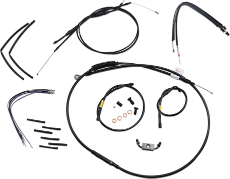 BURLY BRAND Cable Kit - Jail Bar - 14" Handlebars - Black Vinyl B30-1211