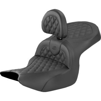 SADDLEMEN Roadsofa™ Seat - Lattice Stitch - With Backrest - Honda Goldwing '18-'26 H18-07A-182BR