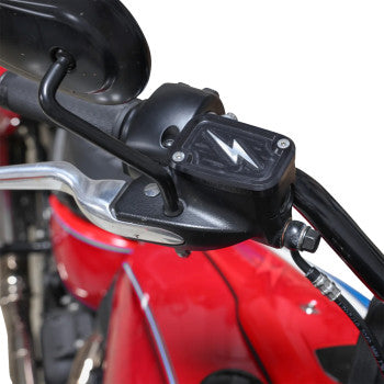THRASHIN SUPPLY CO. Master Cylinder Cover - Brake - Front - Black/Twice-Cut TSC-3176-4