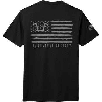 American Biker Handlebar Society Perfect Weight T-Shirt - Black/Gray - Medium ABBHANDLEBAR08T104BK
