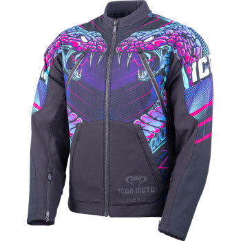 ICON Synthwave Merc3 Lazer Cobra™ Jacket - Black - Large 2820-7782