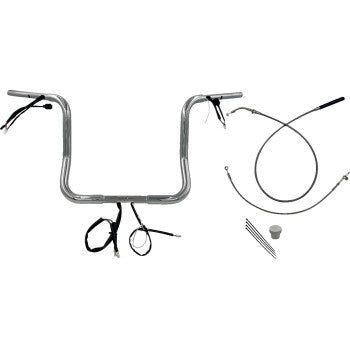 FAT BAGGERS INC. 1-1/4" EZ Install Round Top Handlebar - 14" - Chrome 939014