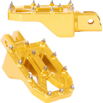 THRASHIN SUPPLY CO. Aggressor Foot Pegs - Front - Gold - FL/FX '18-'25 TSC-2022-5-SF