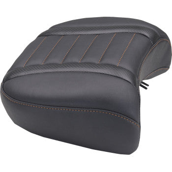 MUSTANG Deluxe Passenger Seat - Wide - Mandarin Orange Stitch - FLT/FLH '23-'25 88420MO