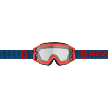 SCOTT Split OTG Goggle - Dark Blue/Neon Red - Clear Works Lens 285537-7698113